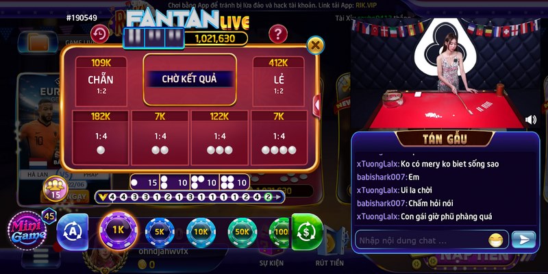 Cách chơi đơn giản của Fantan livestream Rikvip