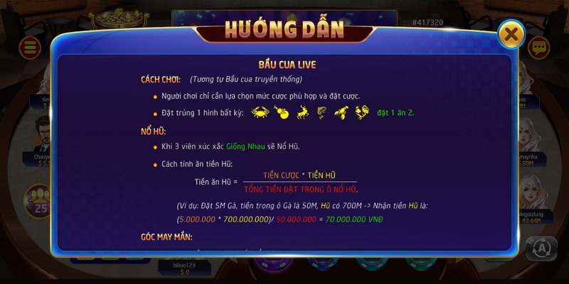 Luật chơi của Bầu cua livestream Rikvip mới nhất